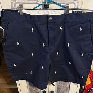 Polo by Ralph Lauren Dark Blue Embroidered Men's Shorts Size 38